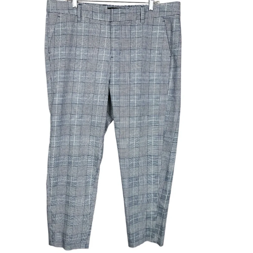 Liverpool navy blue/white plaid trouser pants 16W - Picture 1 of 6